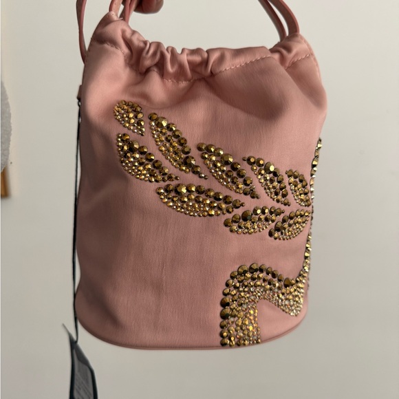 MCM Goldtone Crystal Bucket Bag MCM Himmel Laurel Drawstring Bucket Bag - Picture 2 of 16